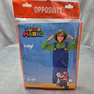 New Luigi Super Mario One Piece Union Suit Costume Size 2-4Y Child Halloween